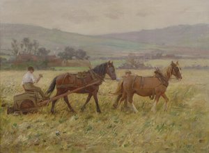 Høstholdet (olie på lærred) af Ernest Higgins Rigg