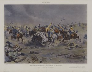 Bataille de Marengo - Charge du 12e Hussards (Angreb af 12. husarer i slaget ved Marengo)