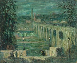 High Bridge at Night, New York City af Ernest Lawson