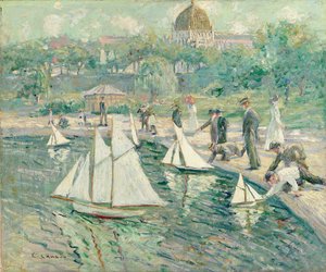 Model Sailboat Pond, Central Park, New York (olie på lærred)