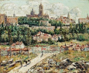 Segovia, Spanien, ca. 1916 (olie på lærred) af Ernest Lawson