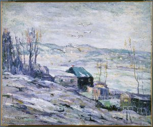 Blæsende dag, Bronx-floden af Ernest Lawson