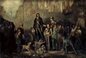 Alphonse Baudin (1811-51) på barrikaden af Faubourg Saint-Antoine 3. december af Ernest Louis Pichio