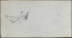 Sketchbook, page 04: Figures in a Boat af Ernest Meissonier