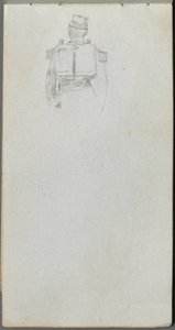 Skitsebog, side 08: Studie af en soldat bagfra af Ernest Meissonier