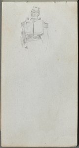 Skitsebog, side 08: Studie af en soldat bagfra. af Jean Louis Ernest Meissonier