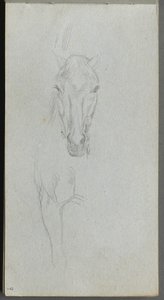 Skitsebog, side 09: Studie af en hest af Ernest Meissonier