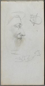 Skitsebog, side 14: Figurer af Ernest Meissonier