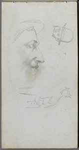 Skitsebog, side 14: Figurer. af Jean Louis Ernest Meissonier