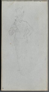 Skitsebog, side 15: Studie af en soldat. af Jean Louis Ernest Meissonier