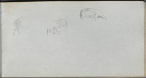 Skitsebog, side 20: Dyrestudie af Ernest Meissonier