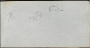 Skitsebog, side 20: Dyrestudie. af Jean Louis Ernest Meissonier