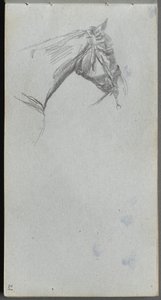 Skitsebog, side 21: Studie af en hest af Ernest Meissonier