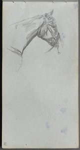 Skitsebog, side 21: Studie af en hest. af Jean Louis Ernest Meissonier