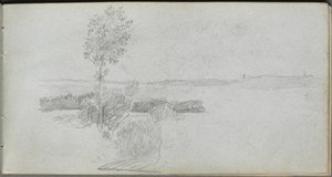 Skitsebog, side 28: Landskabsundersøgelse. af Jean Louis Ernest Meissonier