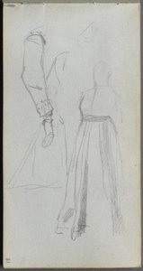 Skitsebog, side 31: Studie af figurer af Ernest Meissonier