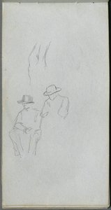Skitsebog, side 32: Studie af figurer. af Jean Louis Ernest Meissonier
