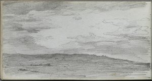Skitsebog, side 34: Landskabsundersøgelse. af Jean Louis Ernest Meissonier
