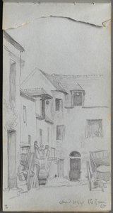 Skitsebog, side 39: Gadescene. af Jean Louis Ernest Meissonier