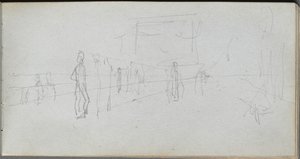 Skitsebog, side 40: Perspektivstudie. af Jean Louis Ernest Meissonier