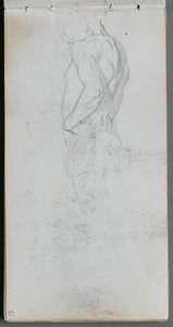 Skitsebog, side 51: Figurstudie. af Jean Louis Ernest Meissonier
