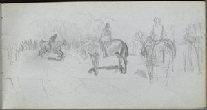 Skitsebog, side 52: Figurstudie. af Jean Louis Ernest Meissonier