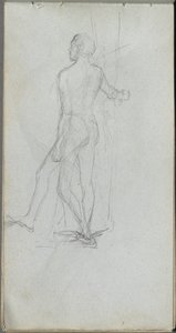 Skitsebog, side 60: Nøgenmandsstudie. af Jean Louis Ernest Meissonier