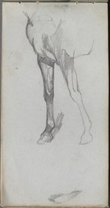 Skitsebog, side 66: Studie af en hest. af Jean Louis Ernest Meissonier