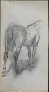 Skitsebog, side 76: Studie af en hest af Ernest Meissonier