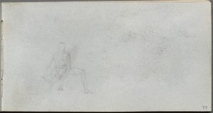 Skitsebog, side 77: Studie af figurer af Ernest Meissonier
