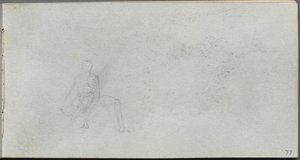 Skitsebog, side 77: Figurstudie. af Jean Louis Ernest Meissonier