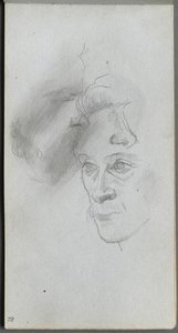 Skitsebog, side 81: Studie af ansigter af Ernest Meissonier