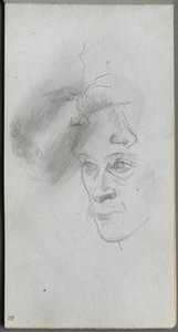 Skitsebog, side 81: Studie af ansigter. af Jean Louis Ernest Meissonier