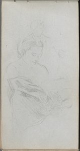 Skitsebog, side 82: Studie af Fgures af Ernest Meissonier