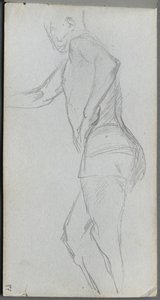 Skitsebog, side 87: Figurstudie. af Jean Louis Ernest Meissonier
