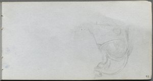 Skitsebog, side 93: Studie af en sadel af Ernest Meissonier