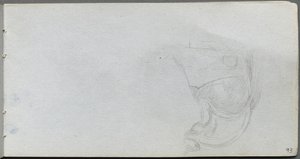 Skitsebog, side 93: Studie af en sadel. af Jean Louis Ernest Meissonier