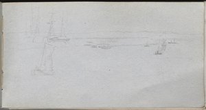 Skitsebog, side 94: Havlandskab. af Jean Louis Ernest Meissonier