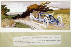 Circuit de la Seine-Inèrieure, Szisz i bil Renault Frères, kom først på tribunen, nummer to i det generelle klassement og tabte 1. pladsen kun seks minutter fra vinderen af Ernest Montaut