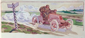 Henri Fournier i hans Mors, der konkurrerede i Paris-Berlin-rallyet i 1901, ca. 1910