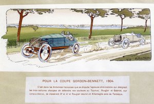 Racing: Gordon Bennett Cup (Gordon-Bennett) i 1904 - tegning af Ernest Montaut (1878-1909).