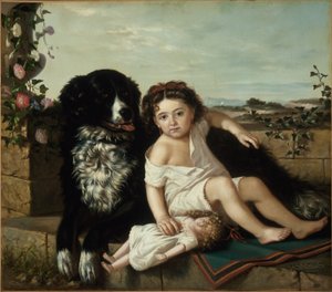 Portræt af en pige med en hund, 1879