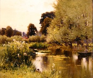 On the Pang, ca. 1900 (olie på lærred) af Ernest Parton