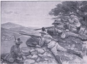 At give dem en chance, fra After Pretoria: The Guerilla War udgivet af Harmsworth Bros Limited, 1901 af Ernest Prater