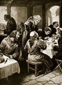 Wimund fortæller sine eventyr til munkene i Byland, 1141, illustration fra 