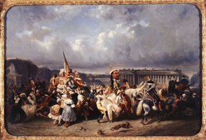Carnaval place de la Concorde, nuværende 8. arrondissement, mellem 1840 og 1845 (olie på lærred) af Ernest Seigneurgens