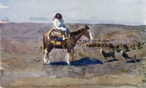 En typisk sydargentinsk Gaucho-pige sad på sin caballo