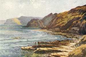 Carnelian Bay (farve litho) af Ernest William Haslehust