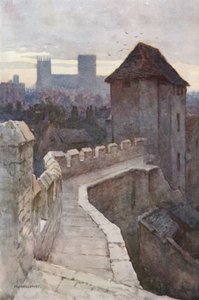 Fishergate plakat fra væggene (farve litho) af Ernest William Haslehust