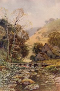Lathkil Dale (farve litho) af Ernest William Haslehust